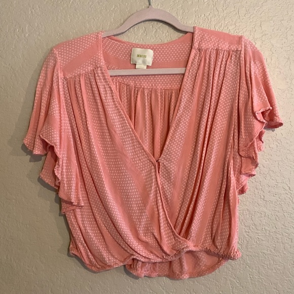 Maeve Tops - Maeve Pink Surplice Top (L)